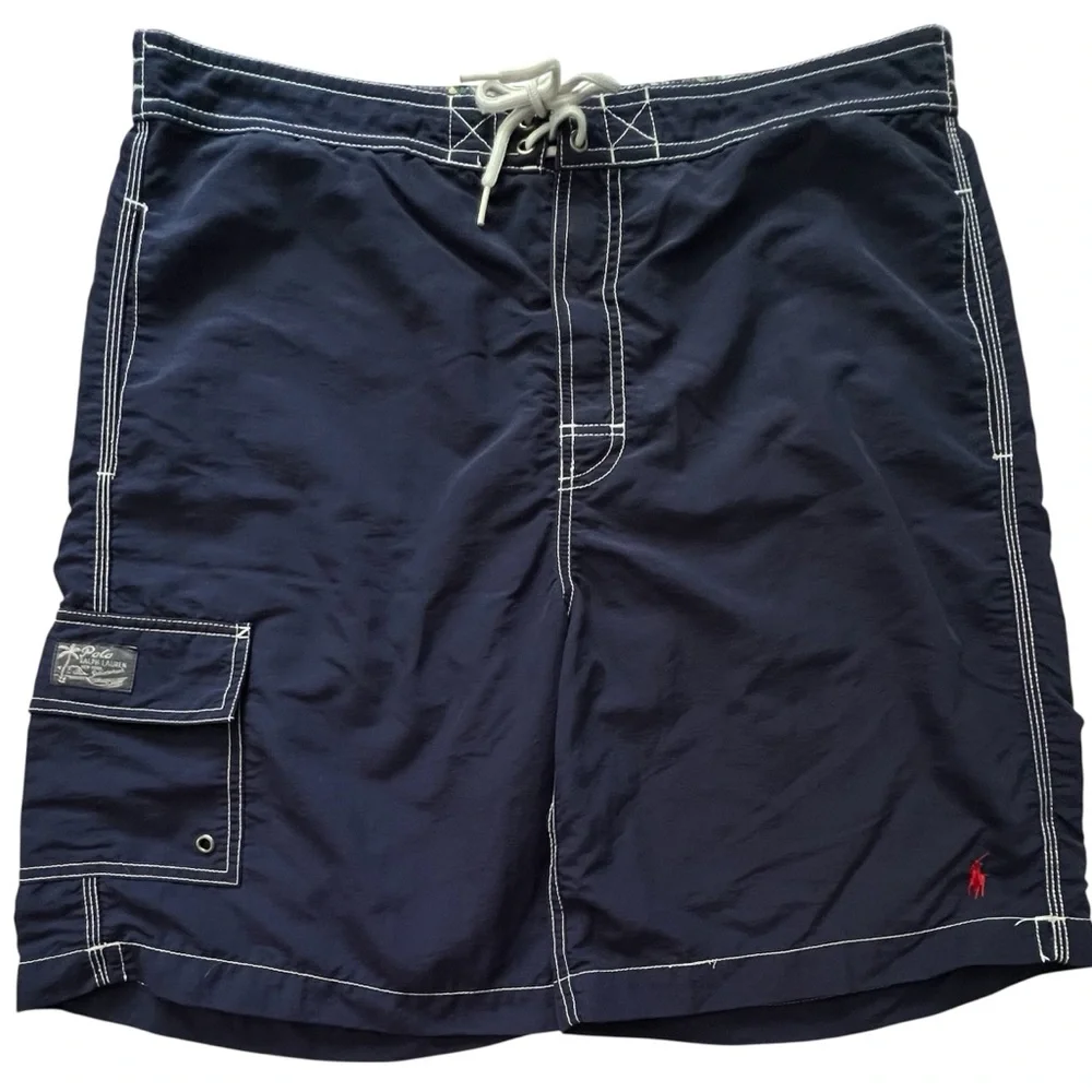 Polo by Ralph Lauren Dark Blue Swim Shorts, Size M